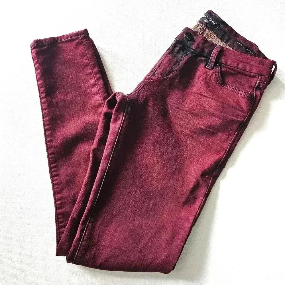 Dear John Red Joy Rich Comfort Skinny Jeans 27 NWOT